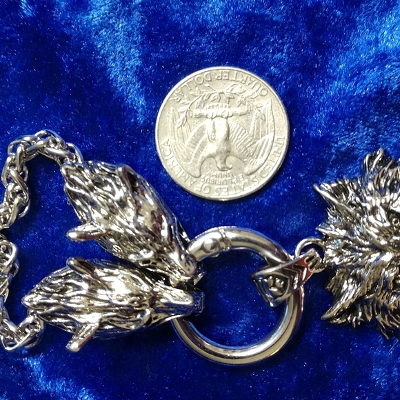 Wolf head Stainless Steel Pendant Flexible 24" Necklace Chain Unisex Gothic - Picture 11 of 15